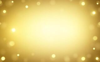 Golden Bokeh Light Background with Soft Glow. Blurry Gold Light Spots and Warm Gradient, Background decoration vector