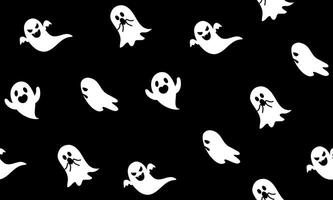 Seamless pattern halloween theme of ghost cartoon. Dark cute ghost pattern for fabric and wrapping paper. vector