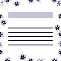 Elegant letter paper surrounded by flower spring icons with copy space. vector