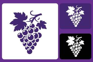 wine grape logo symbol in flat cartoon style vector