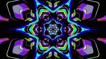 Gold Pattern Kaleidoscope Art Deco Rotating Seamles and Looping Background With Linear Geometric Shapes video