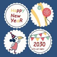 Happy New Year 2024 Typography. Hand drawn modern calligraphy with brush stroke vector
