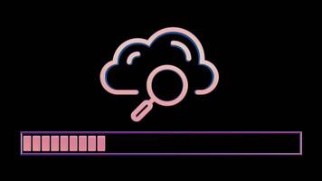 3DNeon Retro Icon - Cloud with Database Downgrade video
