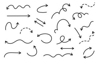 A Unique Collection of HandDrawn Black Arrows Featuring Various Artistic Styles and Designs vector