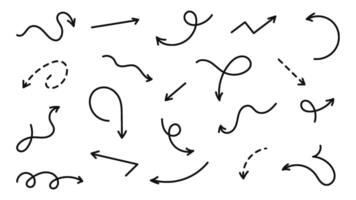 A Unique Collection of HandDrawn Black Arrows in Different Artistic Styles and Designs vector