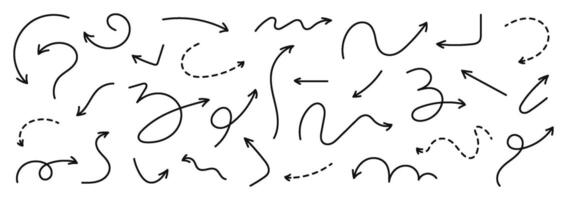 A HandDrawn Collection of Black Arrows Available in Various Unique and Creative Styles vector