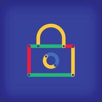 Colored linear lock icon design. Color line transitions with unique tutorial educational desig vector
