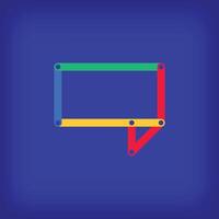 Colored linear bubble speech icon design. Color line transitions with unique tutorial educational design. vector