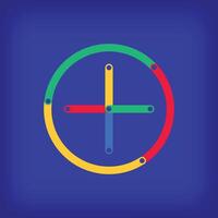 Colored linear plus icon design. Color line transitions with unique tutorial educational design. vector