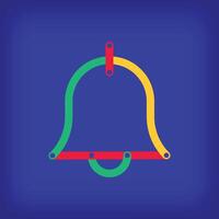 Colored linear bell icon design. Color line transitions with unique tutorial educational design. vector