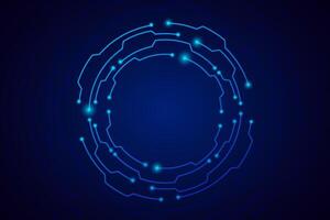Tech circle frame background. Hud digital game round frame. vector
