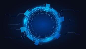 Technology blue circle futuristic background. Future tech science vector
