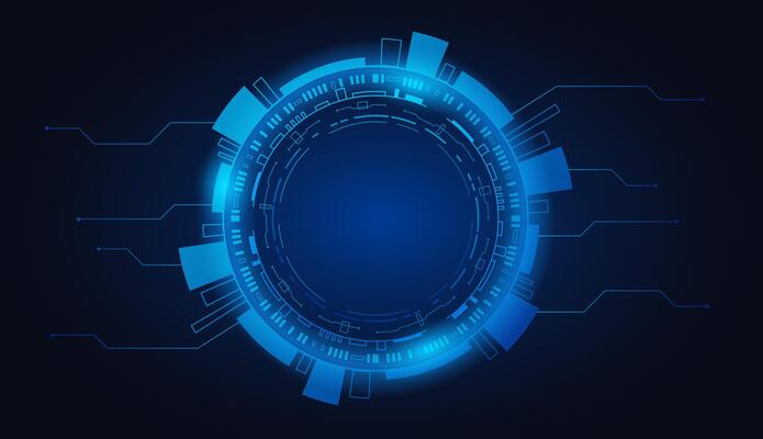 Technology blue circle futuristic background. Future tech science