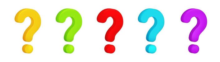 3D question mark cartoon child icon vector