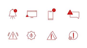 Bugs icons set. Web security alert about program crash vector