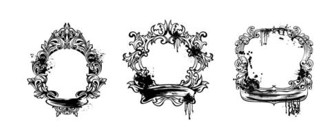 Elegant and simple black frame set vector