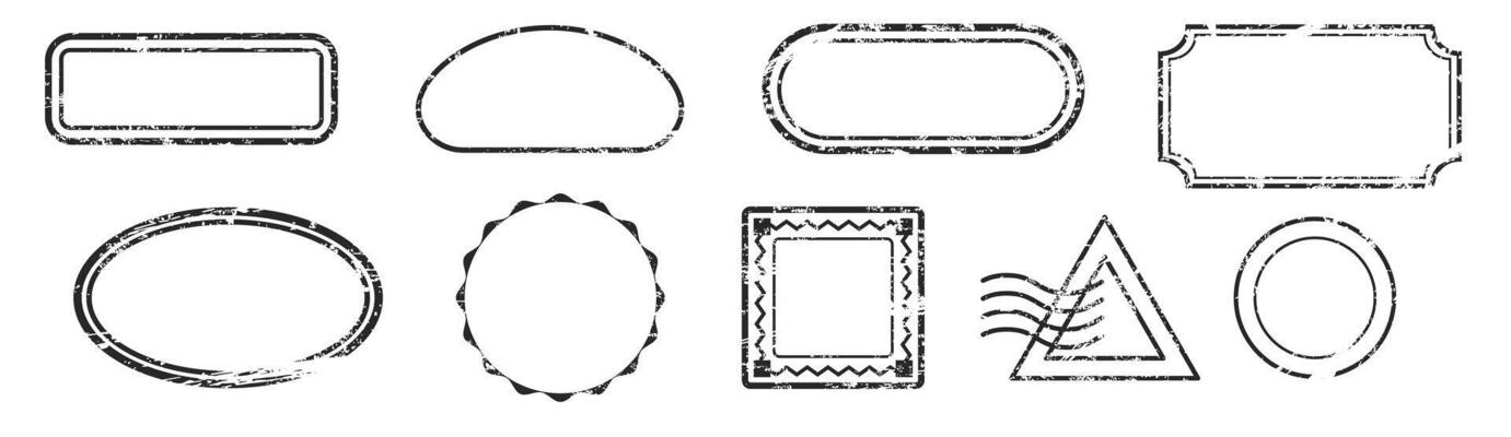 Postal frame stamps set. Blank geometric correspondence