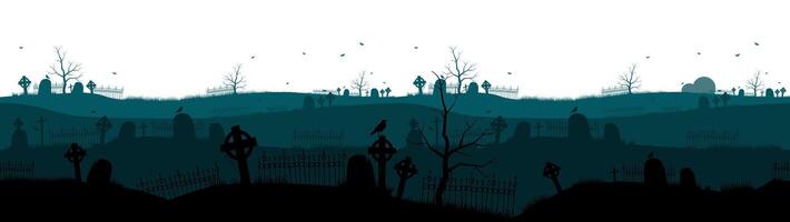 Cemetery or graveyard dark background. vector