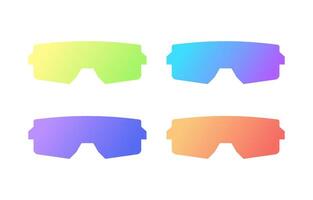 Modern sunglasses for snowboarding with gradient vector