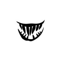 Spooky zombie mouth. Horror creature joy with sharp teeth vector