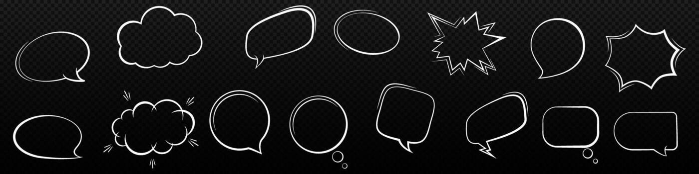 Comic frames speech bubbles set vector