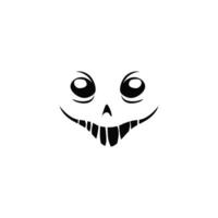 Spooky laughing face with big teeth vector
