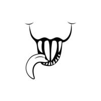 Scary smile with tongue hanging out vector