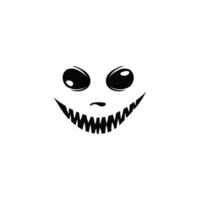 Scary laughing face with big teeth vector