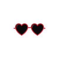 Black heart glasses with red rims vector