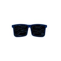 Futuristic goggles with cyberdisplay. Black techno accessories vector
