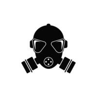 Black respirator icon. Gas mask with biological filters vector