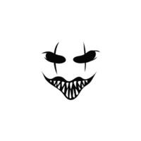 Monster laughing face with big teeth vector