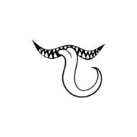 Scary smile with snake tongue vector