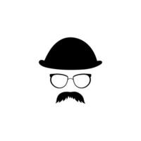 Retro mask in glasses hat with mustache template vector