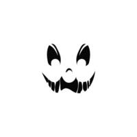 Monster laughing face with big teeth vector