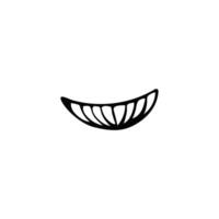 Horror evil mouth. Scary creature joy with sharp teeth vector