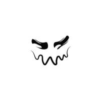 Offended scary devilish face. Evil ghost teeth for halloween vector
