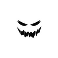 Devil laughing face with big teeth vector