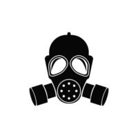 Black defence respirator icon. Gas mask with biological filters vector