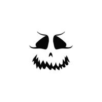 Creepy angry face with big teeth vector