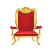 Armchair throne with gold and red upholstery vector
