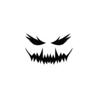 Creepy smile zombie face. Evil ghost teeth for halloween vector
