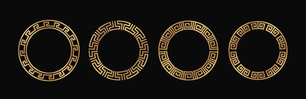 Greek circle frame design. Circle border vector