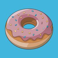 a donut with sprinkles on a blue background vector