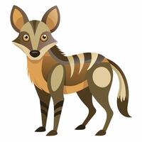 a cartoon striped hyena standing on a white background vector