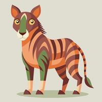 a cartoon zebra standing on a gray background vector