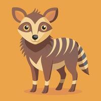 a cartoon animal with a striped face and long ears vector
