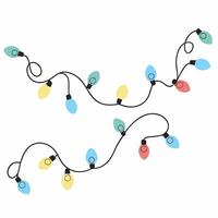 a string of christmas lights with different colors vector