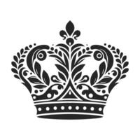 Royal Crown Silhouettes Symbolizing Power and Authority on Black and White Background vector