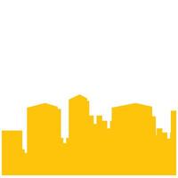 urban high-rise building silhouette illustration element design with simple yellow color and unique shape. City life icon that can be used in any design vector